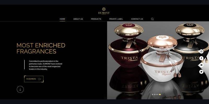 Dumont Paris perfume homepage