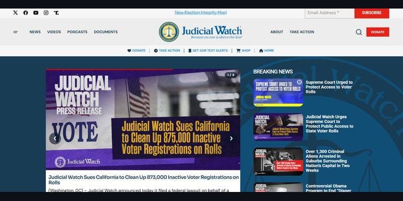 Judicial Watch homepage